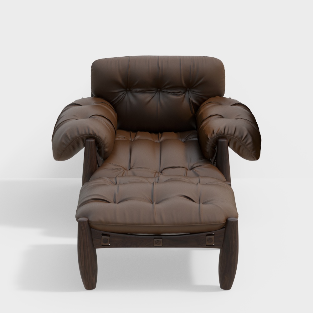 Stylish Low-Polygon Leisure Chair 3D model