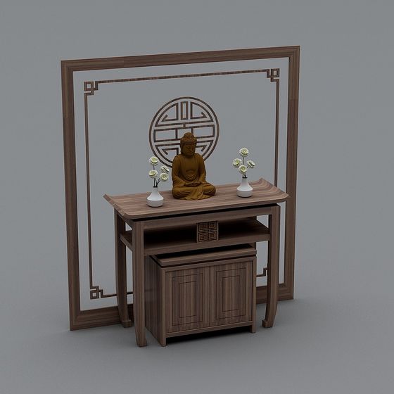 Zen-Inspired 3D Model with Low Poly Design