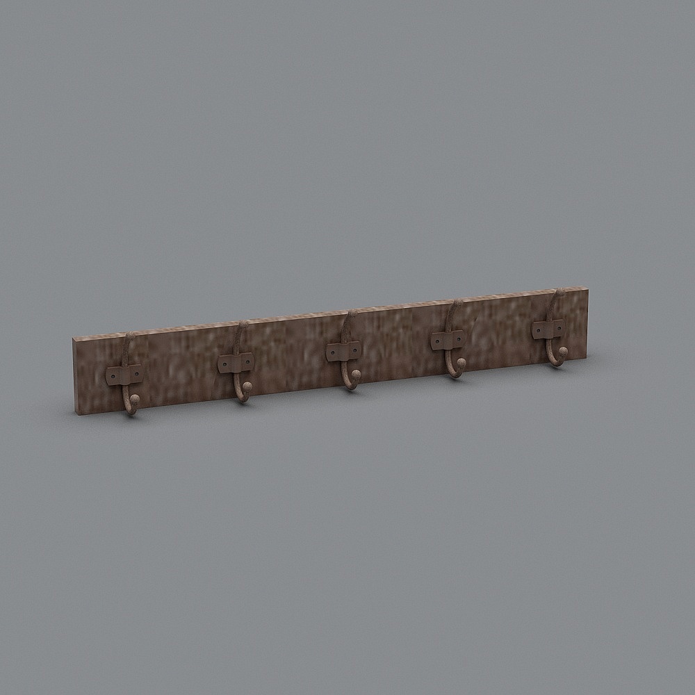 Vintage Hook Rack 3D model