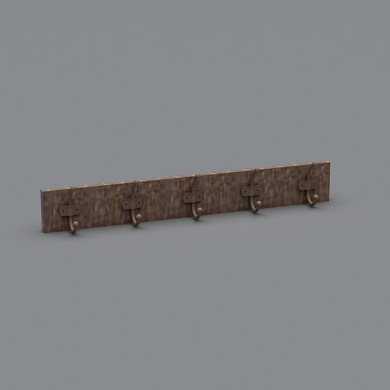 Vintage Hook Rack 3D model