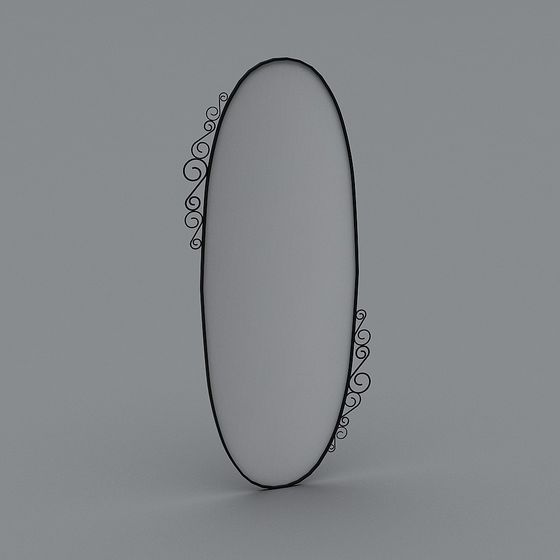 Elegant Oval Mirror 3D model