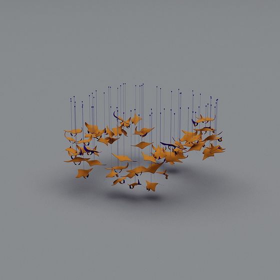 Suspended School of Fish 3D model