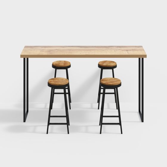 Stylish Low-Poly Bar Counter 3D model