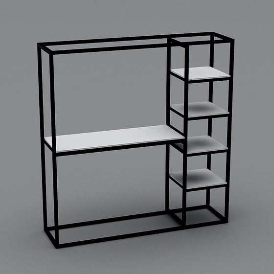 Minimalist Geometric Bookshelf 3D model