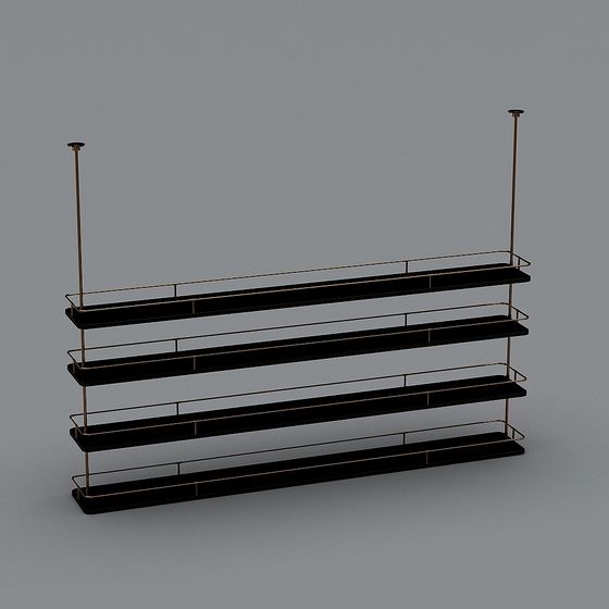 Suspended Metal Bookshelf 3D model