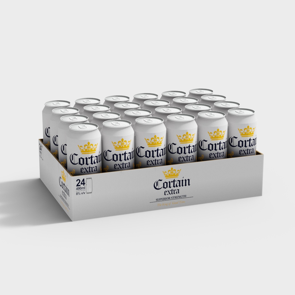 Cortain Extra Beer Pack 3D Model – Low-Poly Beer Cans