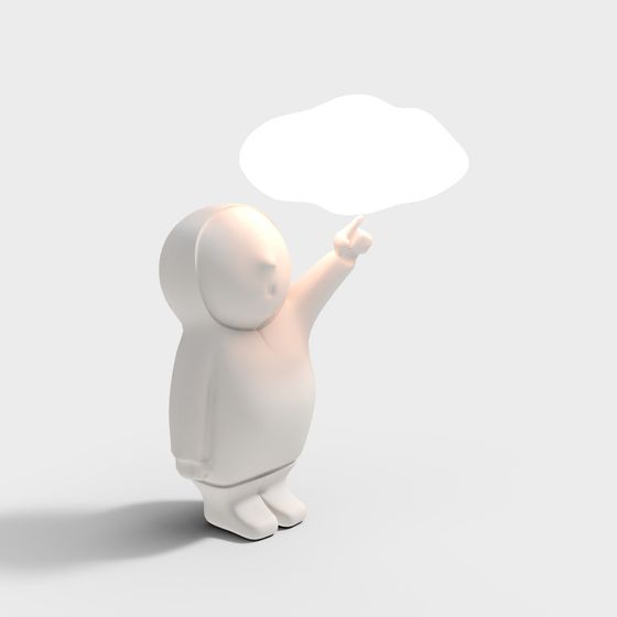 Creative Low Poly Thinker 3D Model