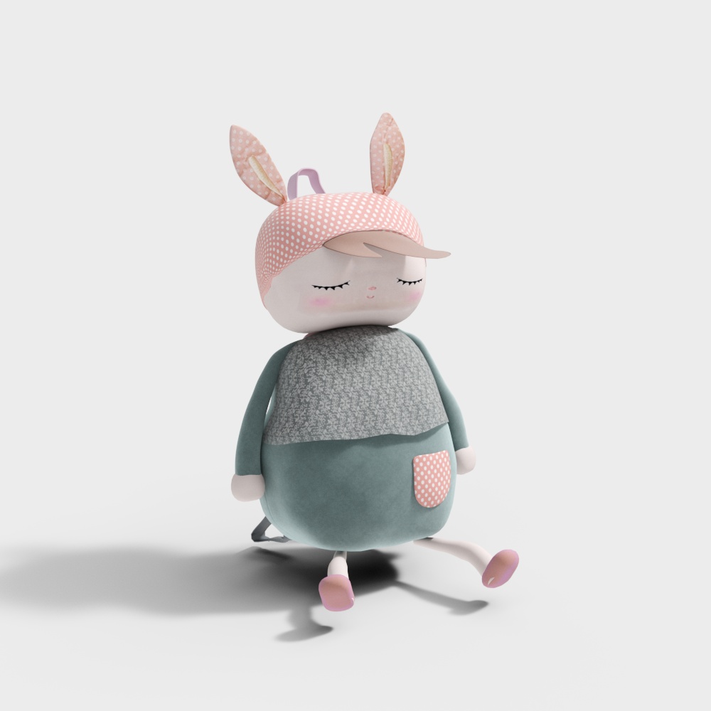 Adorable Bunny Backpacker 3D Model