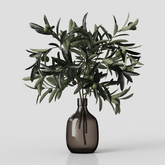 Realistic Olive Branch 3D Model