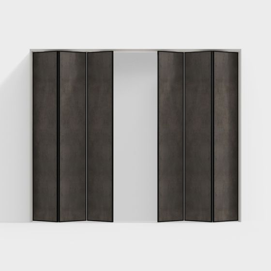 Gray Modern Folding Door 3D Model