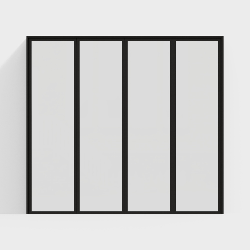 Minimalist Glass Partition Wall 3D Model