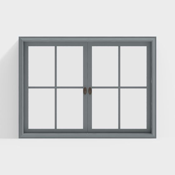 Elegant Double-Hung Window 3D model Design