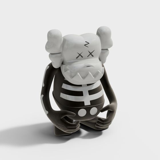 Kaws Low-Poly 3D Model for Creative Projects