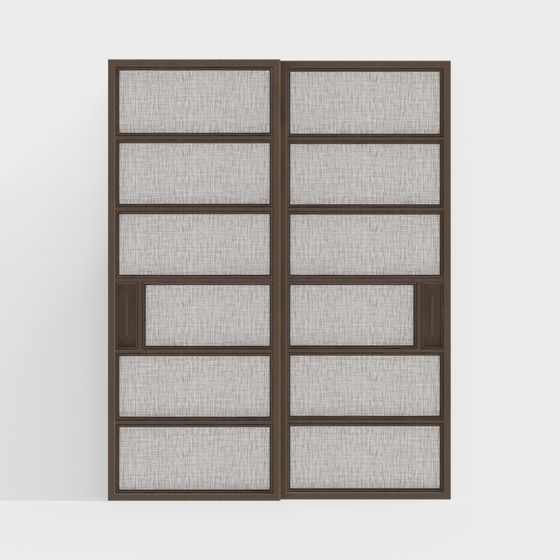 Stylish Glass Window Screen Door 3D model