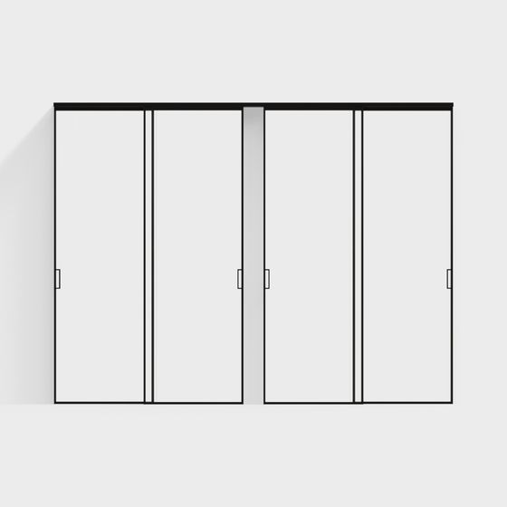 Elegant Glass Sliding Door 3D model