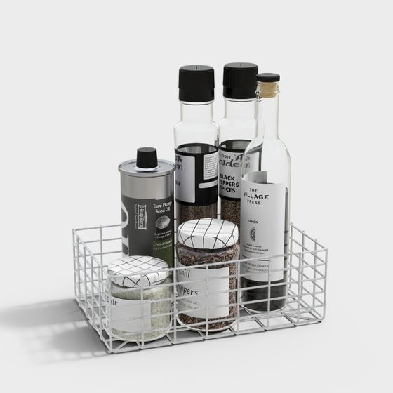 Low Poly Spice Storage Basket 3D model