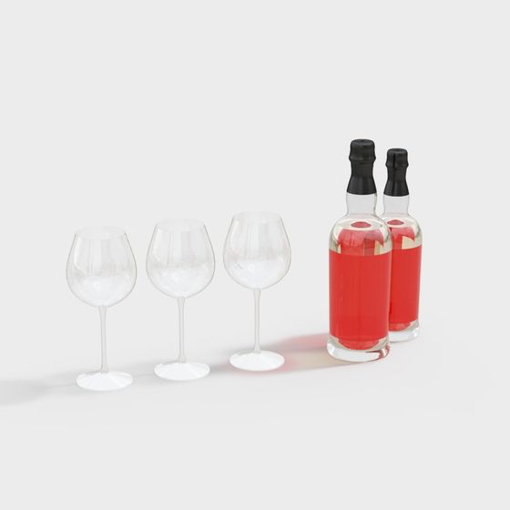 Elegant Wine Gathering 3D model