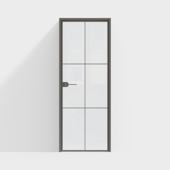 Modern Gray Glass Interior Door