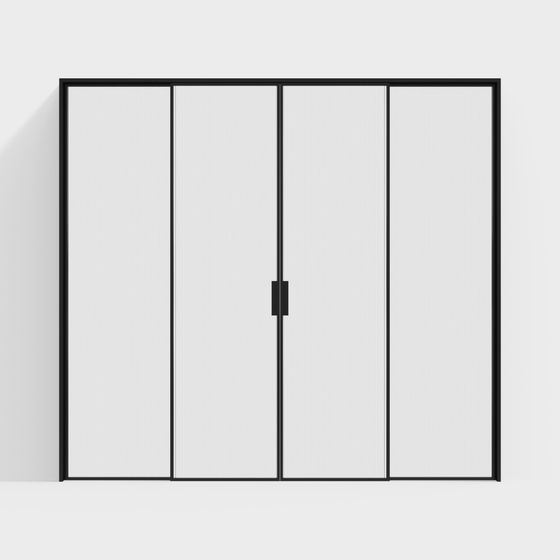 Sleek Glass Sliding Door 3D model