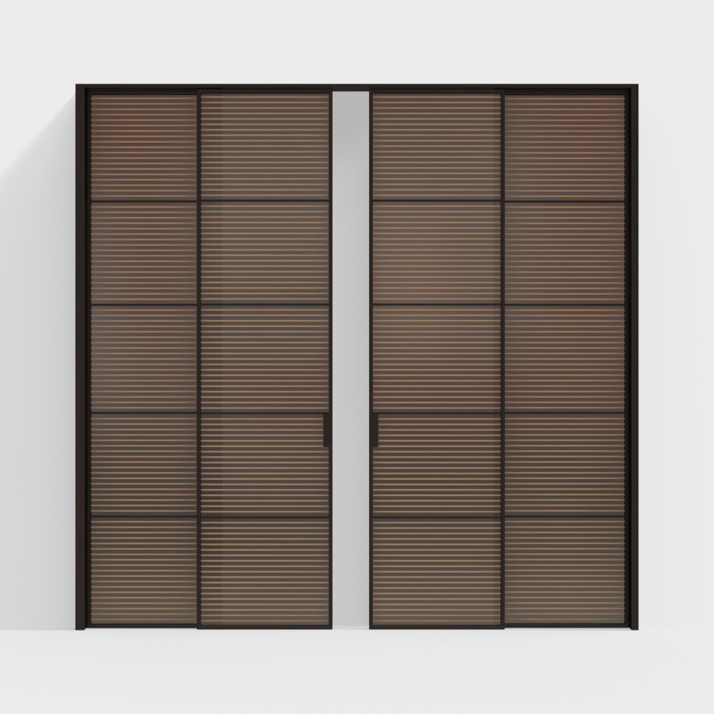 Porte coulissante en bois massif moderne