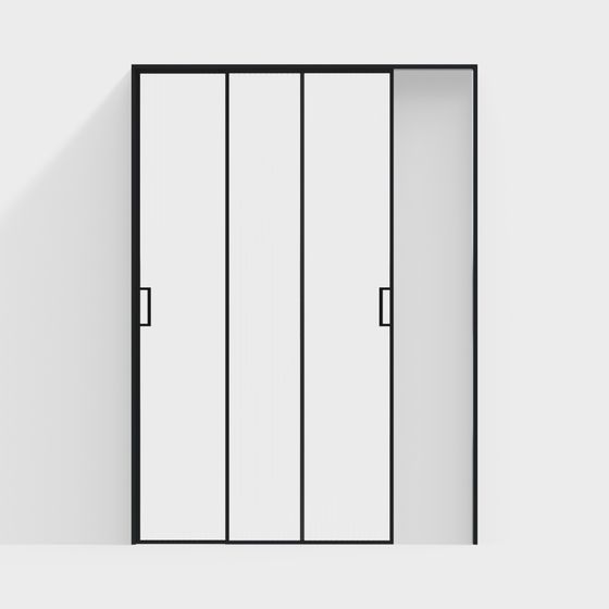 Stylish Minimalist Sliding Door 3D model for Modern Interiors