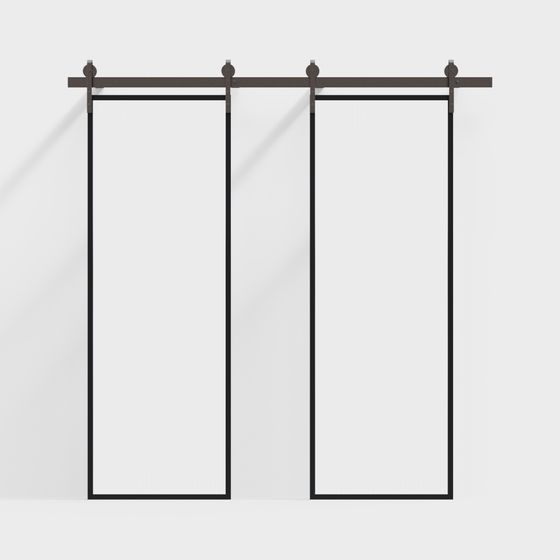 Elegant Double-Sliding Barn Door 3D model for Design Projects