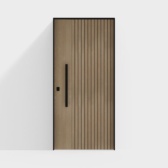 Striped Wooden Door 3D model