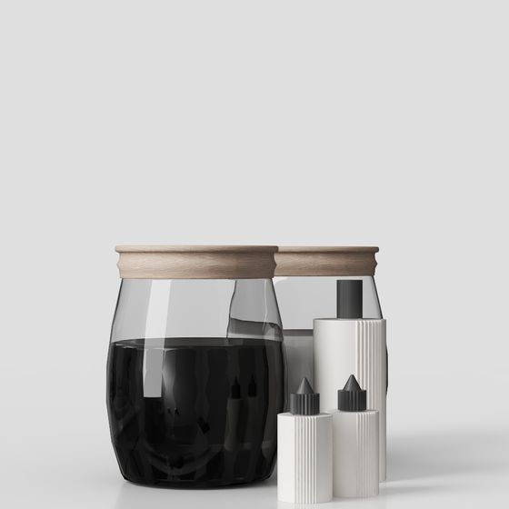 Glass Storage Bottle Set 3D model