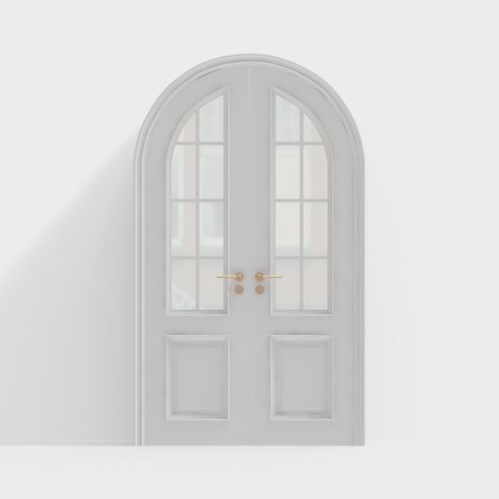 Elegant Arched Double Door 3D model