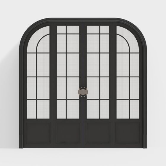 Elegant Arched Double Door 3D model
