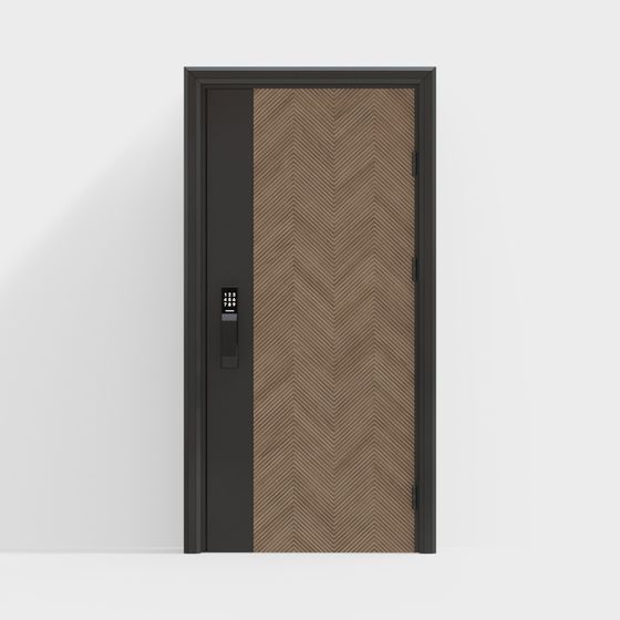 Sleek Low-Polygon Door 3D Model