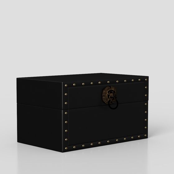 Elegant Leather Storage Box 3D model for Creative Spaces