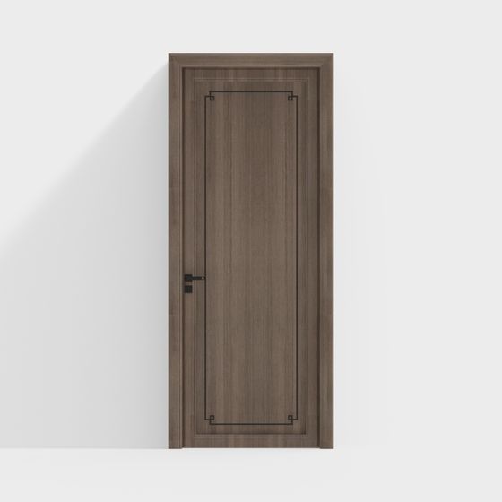 Elegant Wooden Door 3D model