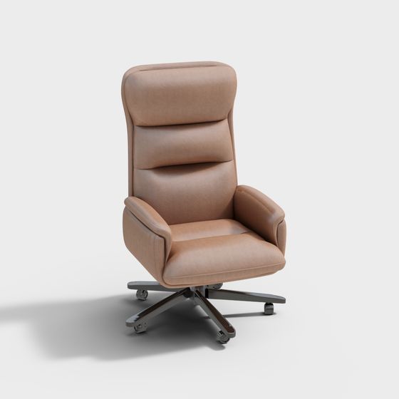 Silla giratoria de oficina de cuero moderna