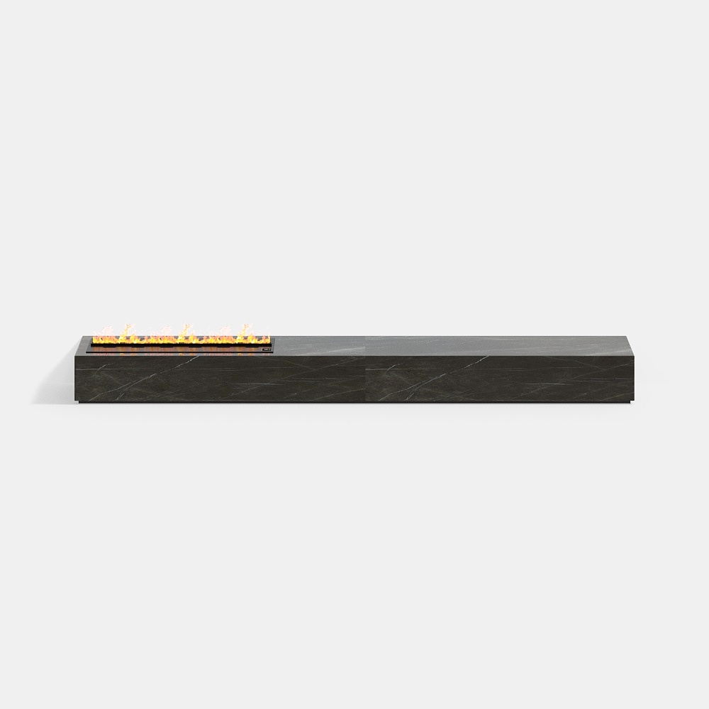 Urban Light Fireplace 3D Model – Black Marble Design