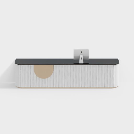 Sleek Low-Poly Office Desk 3D model