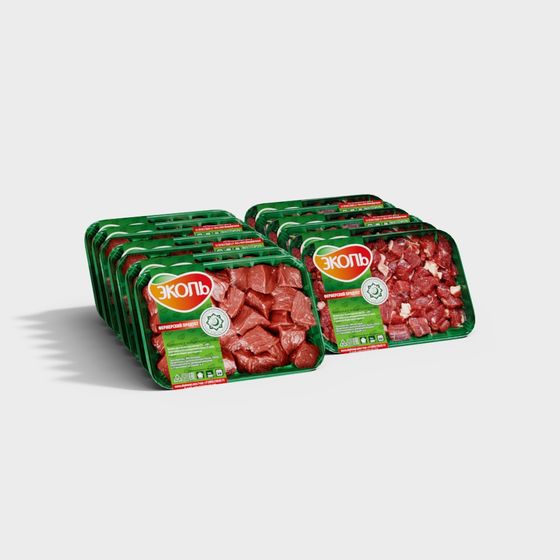 Combinación de alimentos envasados de supermercado