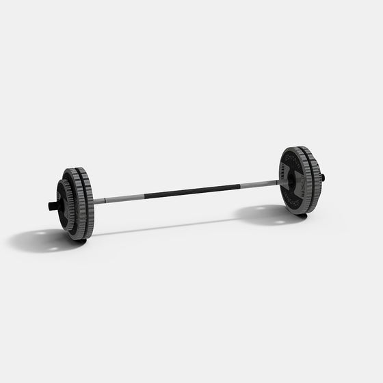 Low-Poly Barbell 3D Model for Fitness