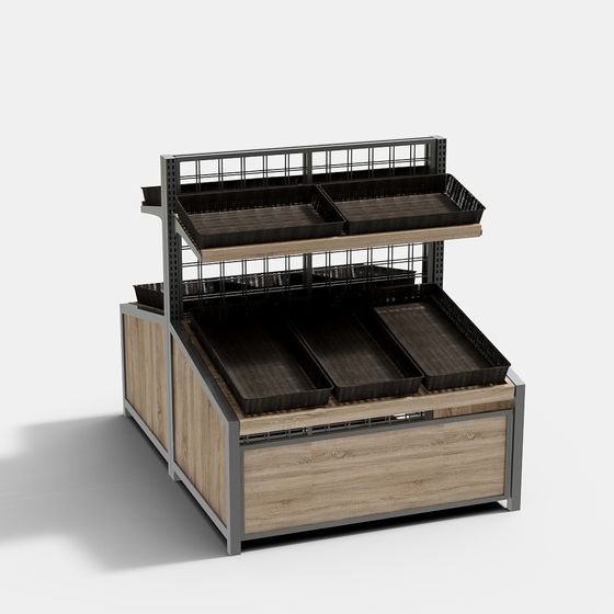 Stylish Supermarket Shelf 3D model for Creative Projects