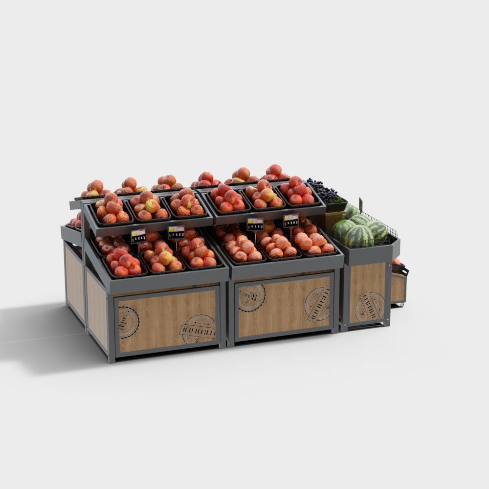 Low Poly Fruit Stand 3D model