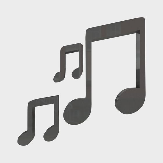 Stylish Music Note 3D model for Modern Design