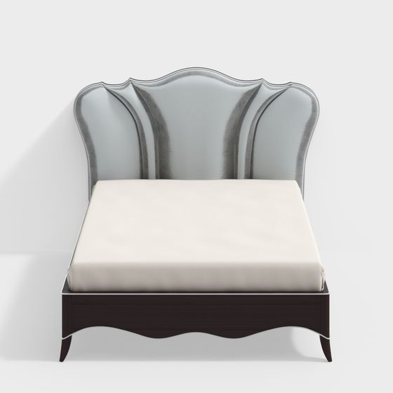 Elegant Curved Bed 3D model for Modern Design