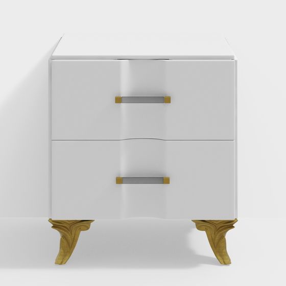 Glamorous Nightstand 3D model for Modern Spaces
