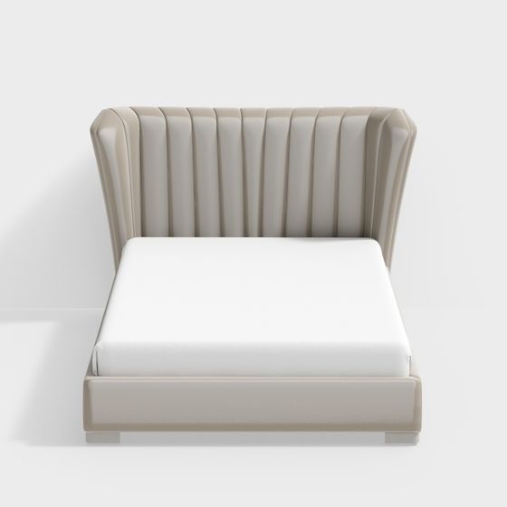 Elegant Low-Poly Bed 3D model for Modern Interiors