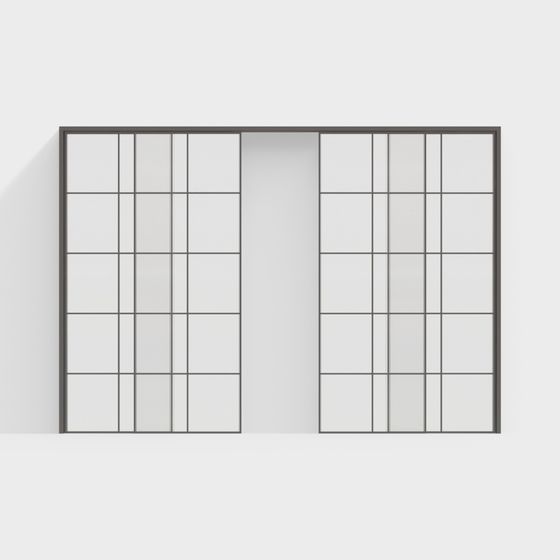 Minimalist Low Poly Sliding Door 3D model