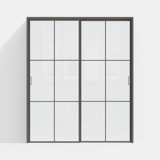 Modern Glass Sliding Door 3D model