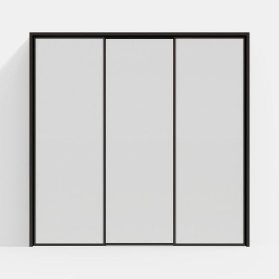 Minimalist Glass Sliding Door 3D model