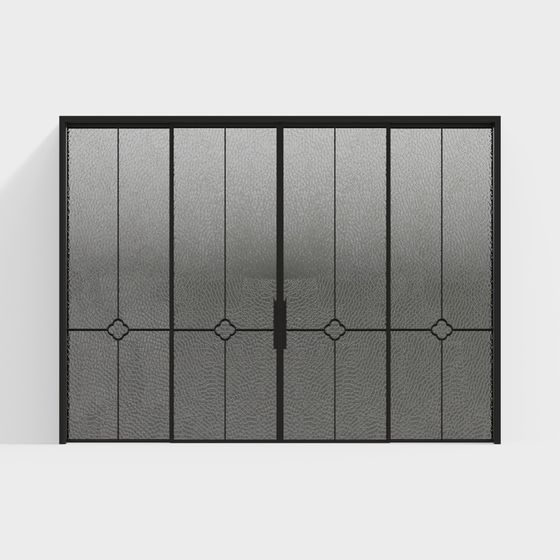 Industrial Glass Door 3D model