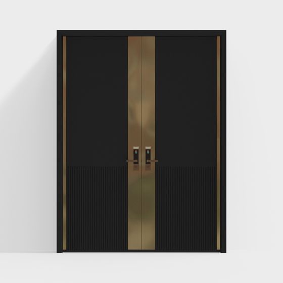 Elegant Low-Poly Modern Door 3D model