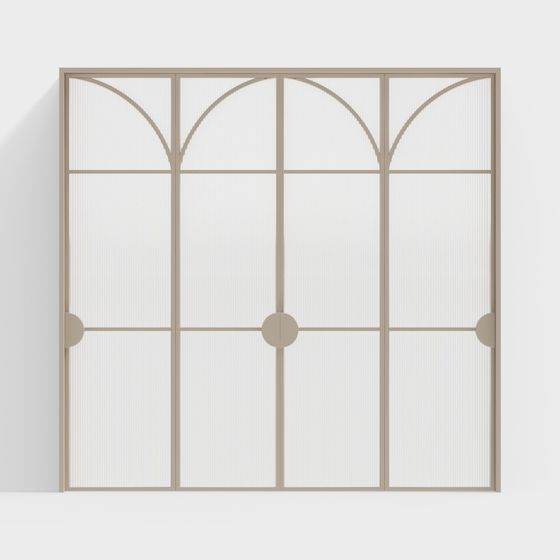 Elegant Arched Window Screen 3D model